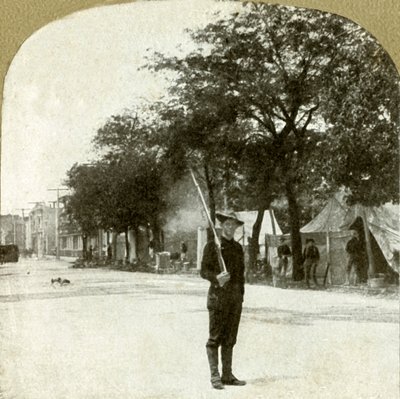 Zevende Regiment Nationale Garde...gekampeerd in Lincoln Square, Oakland, Cal., 1906 door Unbekannt
