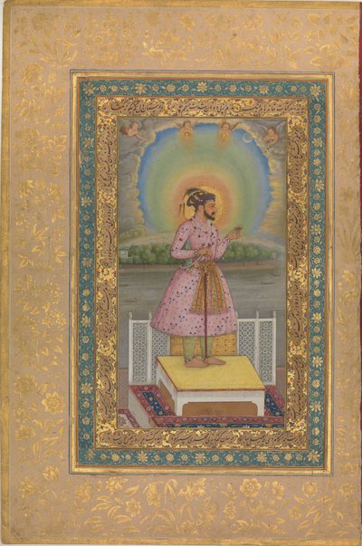 Shah Jahan op een terras, 1627 door Unbekannt