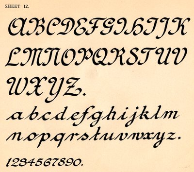 Blad 12, uit een portfolio van alfabetten, 1929 door Unbekannt