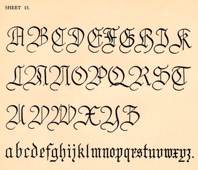 Blad 15, uit een portfolio van alfabetten, 1929 door Unbekannt