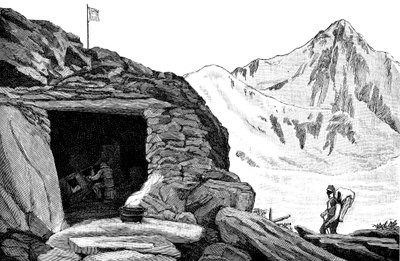 Schuilplaats gebouwd door de glacioloog Louis Agassiz, Aar gletsjer, Zwitserland, 1840 1885 door Unbekannt