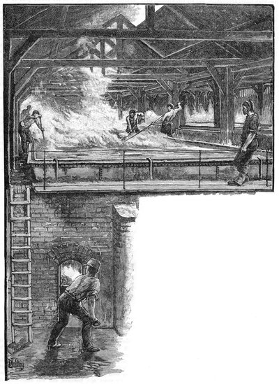 Zout scheppen bij South Durham Salt Works, 1884 door Unbekannt