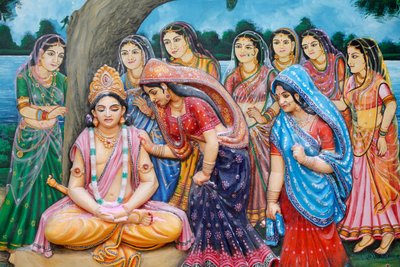 Shree Krishna neemt de vorm aan van Gauranga, Vrindavan, India door Unbekannt