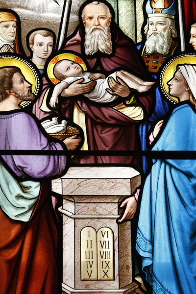 Heiligdom van Onze-Lieve-Vrouw van La Salette Glas-in-loodraam Presentatie van Jezus in de Tempel, La Salette, Frankrijk door Unbekannt