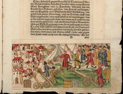 Belegering van Reval door de Russen in 1578. Uit Johann Jakob Wicks Sammlung von Nachrichten door Unbekannt