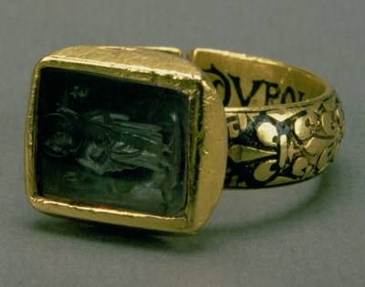 Zegelring van koning Lodewijk IX van Frankrijk (St. Louis) (1215-70) (goud en email) door Unbekannt