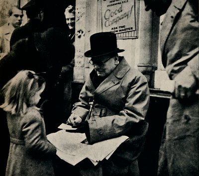 Handtekeningen uitdelen in het noorden, ca. 1945 door Unbekannt