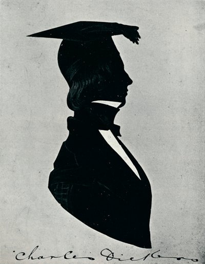 Silhouetportret van Charles Dickens, c1840s door Unbekannt