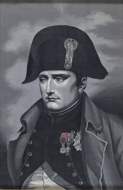 Zijdeweefportret van keizer Napoleon I Bonaparte 1769-1821 door Unbekannt