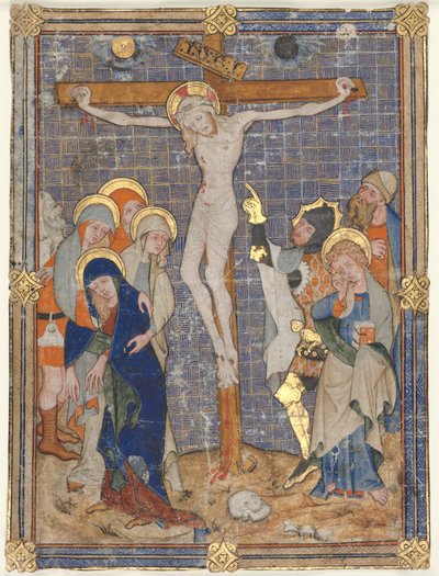Enkele miniatuur uit een missaal: De kruisiging, c. 1385-1390 door Unbekannt