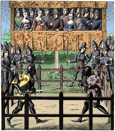 Eén-op-één gevecht, 15e eeuw 1849 door Unbekannt