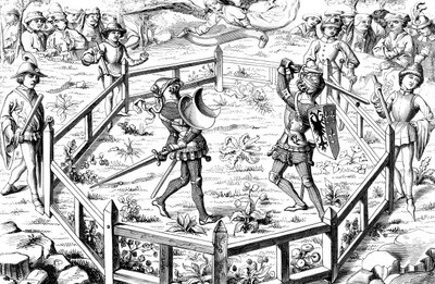 Enkel gevecht onderworpen aan het oordeel van God, 15e eeuw 1849 door Unbekannt