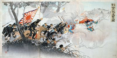 Sino-Japanse oorlog, 19e eeuw. Japanse prent. Privécollectie door Unbekannt
