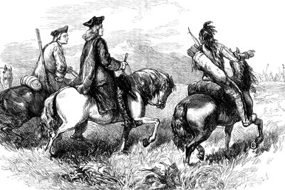 Sir Alexander Cuming op weg om de Cherokees te bezoeken, South Carolina, ca. 1730 door Unbekannt