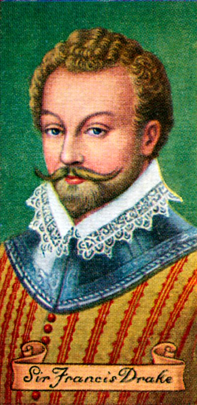 Sir Francis Drake, uit een serie sigarettenkaartjes door Unbekannt