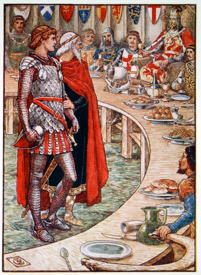 Sir Galahad wordt naar het hof van Koning Arthur gebracht, 1911 door Unbekannt