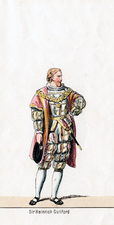 Sir Henry Guildford, kostuumontwerp voor Shakespeares toneelstuk, Henry VIII, 19e eeuw door Unbekannt