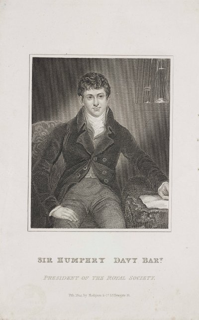 Sir Humphry Davy, Engelse chemicus, ca. 1824 door Unbekannt