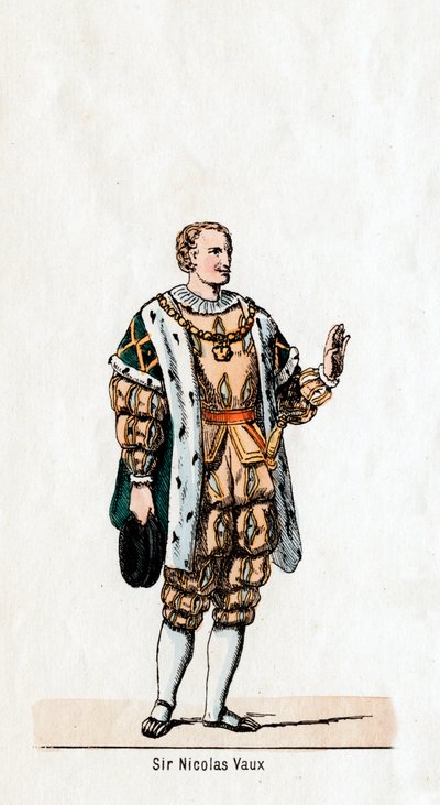 Sir Nicholas Vaux, kostuumontwerp voor Shakespeares toneelstuk, Henry VIII, 19e eeuw door Unbekannt