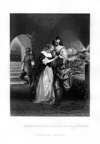 Sir Walter Raleigh neemt afscheid van zijn vrouw op de ochtend van zijn executie, 1618, 1872 door Unbekannt
