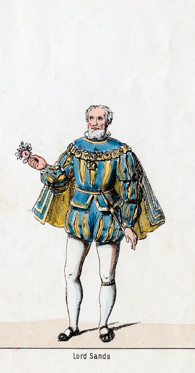 Sir William Sands, kostuumontwerp voor Shakespeares toneelstuk, Henry VIII, 19e eeuw door Unbekannt