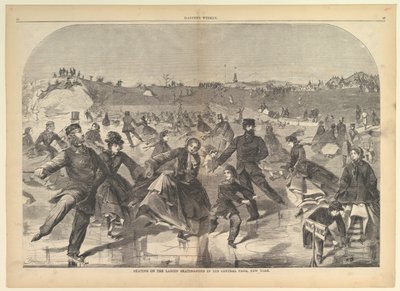 Schaatsen op de dames-schaatsvijver in Central Park, New York Harper