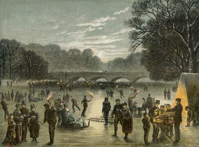 Schaatsen op de Serpentine in Hyde Park, Londen, c1850 door Unbekannt