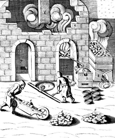 Smelten van koper, 1683 door Unbekannt