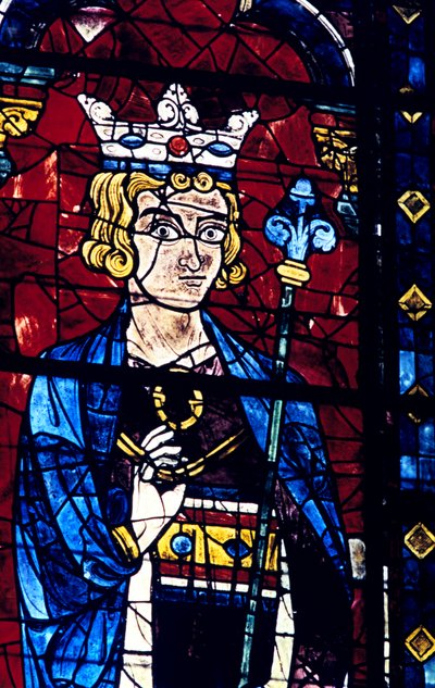Salomo, glas-in-lood, Kathedraal van Chartres, Frankrijk door Unbekannt