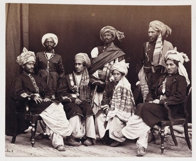 Zonen van Nowroz Khan met bedienden, circa 1878 door Unbekannt