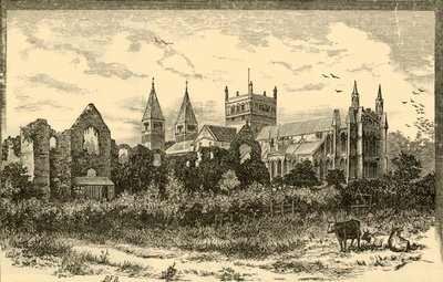 Southwell Minster en Ruïnes van het Paleis, 1898 door Unbekannt
