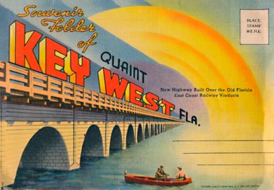 Souvenirmap van het pittoreske Key West Fla. - Nieuwe Snelweg door Unbekannt