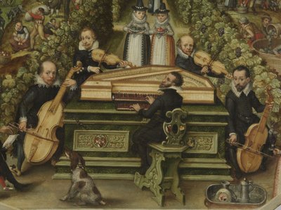 Spinetdeksel van Lucas Friedrich Behaim von Schwartzbach, 1619 door Unbekannt