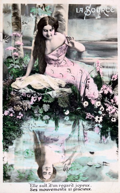 Lente, vintage Franse ansichtkaart, ca. 1900 door Unbekannt