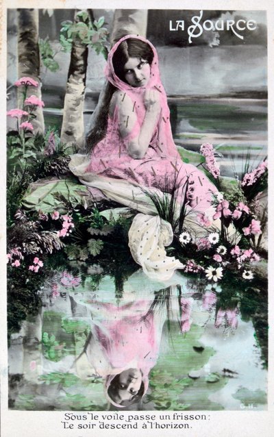 Lente, vintage Franse ansichtkaart, ca. 1900 door Unbekannt