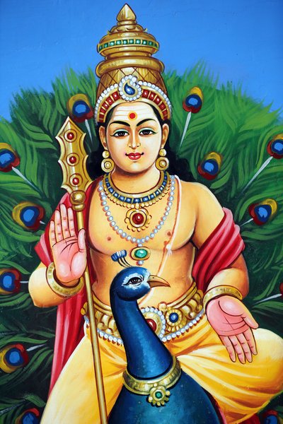 Karthikeya, ook bekend als Murugan, Skanda en Subramnya, is de hindoeïstische god van de oorlog, 20160817, Singapore, Singapore door Unbekannt