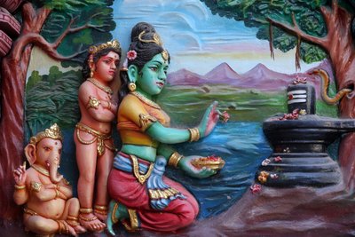 Sri Vadapathira Kaliamman hindoeïstische tempel. Ganesha, ook bekend als Ganapati en Vinayaka, is een van de meest vereerde godheden in het hindoeïstische pantheon. Singapore door Unbekannt