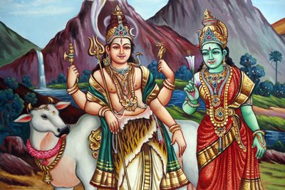 Shiva en Parvati. Singapore door Unbekannt
