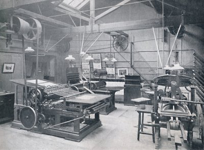 St. Bride Foundation School. Letterpress Machine Room, 1917 door Unbekannt