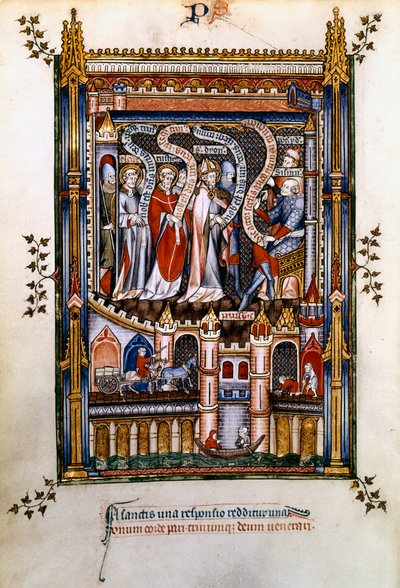 St Denis, St Rusticus en St Eleutherius voor Sisinnius, 1317 door Unbekannt