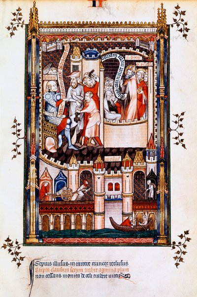St. Denis, St. Rusticus en St. Eleutherius in de gevangenis, 1317 door Unbekannt