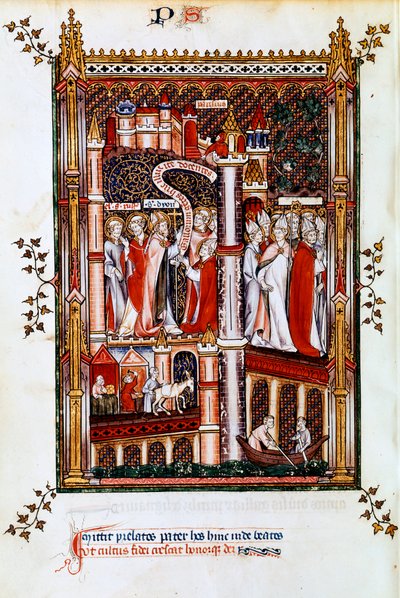St Denis stuurt missionarissen uit, 1317 door Unbekannt