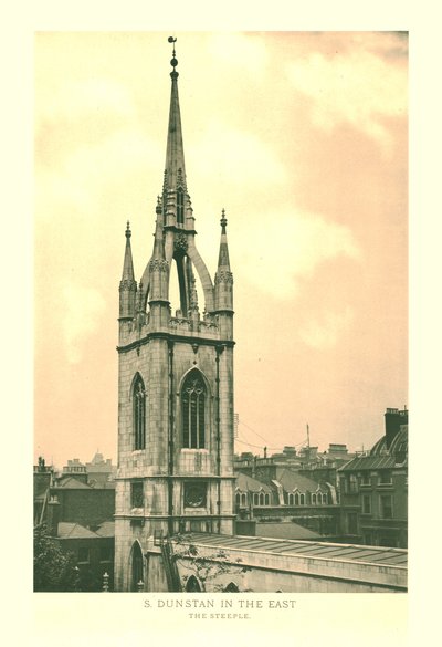 St Dunstan in het Oosten, De Toren, midden-late 19e eeuw door Unbekannt