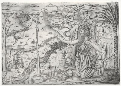 St. Hiëronymus in boetedoening, ca. 1480-1500 door Unbekannt