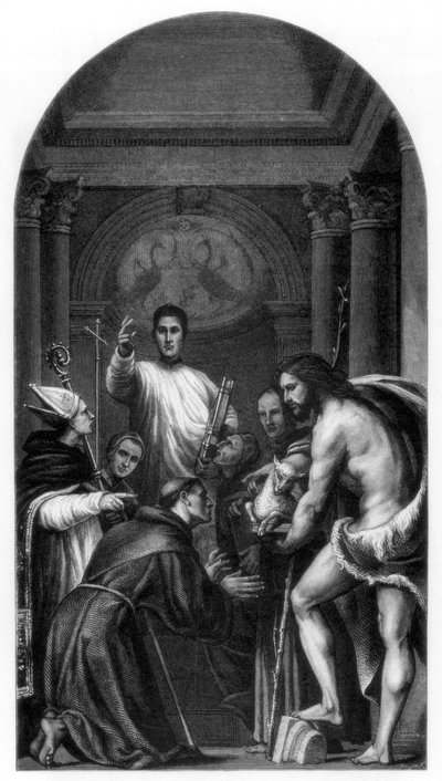 St Lorenzo Giustiniani en andere heiligen door Unbekannt