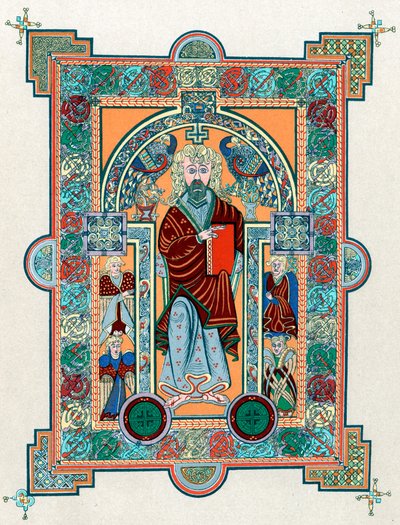 Sint Mattheüs uit het Boek van Kells, ca. 800 door Unbekannt
