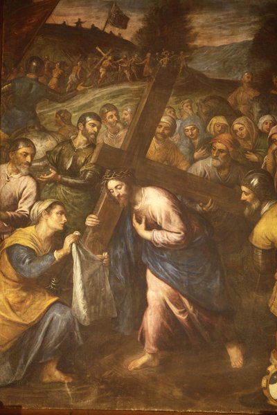 Sint-Veronica en Jezus die zijn kruis draagt, Tricase, Italië door Unbekannt