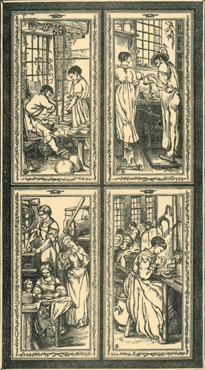 Staffordshire Processen, ontwerp voor glas-in-loodraam, ca. 1870, 1881 door Unbekannt