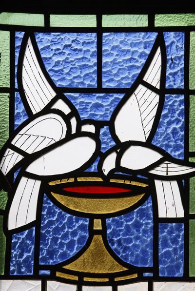 Glas-in-lood in de katholieke seminariekerk van Beit Jala, Beit Jala, Bezette Palestijnse Gebieden door Unbekannt