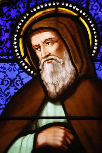 Glas-in-lood in de Sint-Pauluskerk, Lyon: Sint Bonaventura, Lyon, Frankrijk door Unbekannt